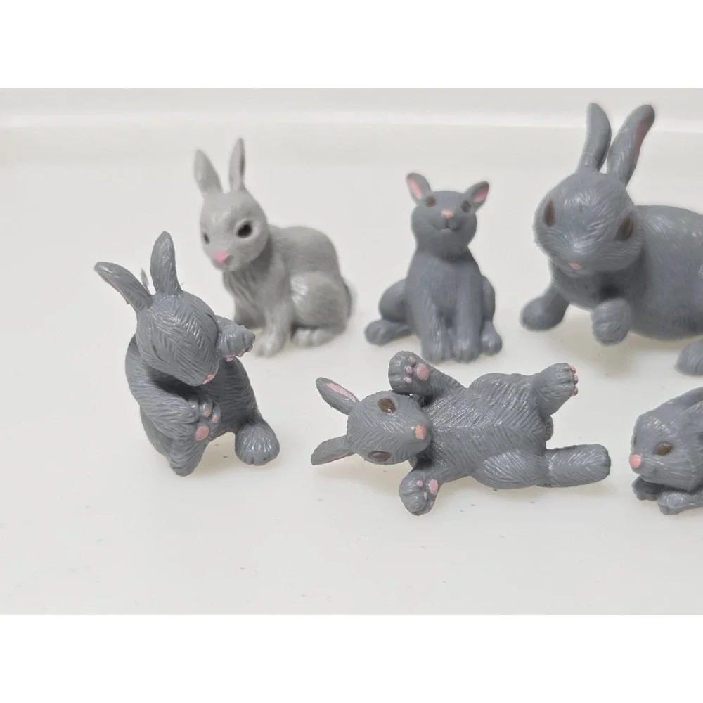 Vtg 95 MEG Baby Surprise in My Pocket Bunny Family Picnic Pvc Figures